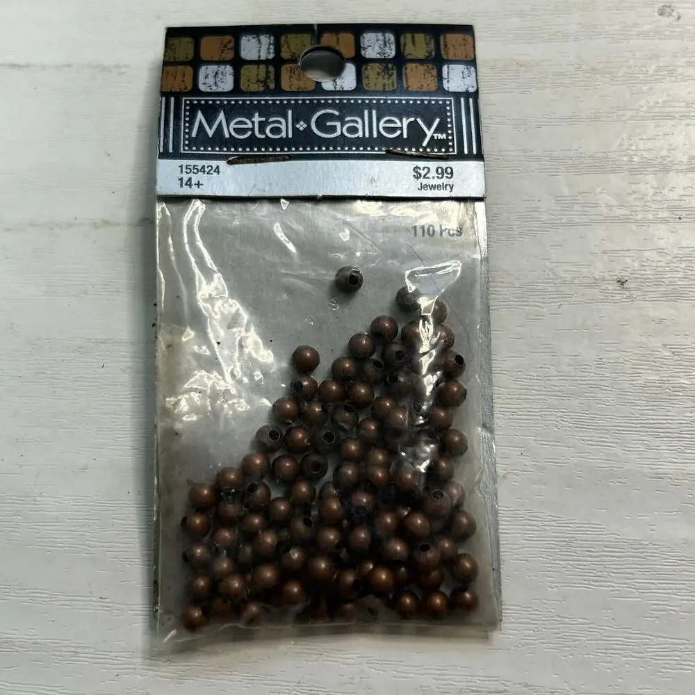 Metal Gallery Silver Copper Spacer Bead Mix Lot NOS